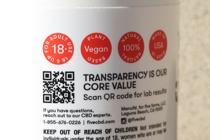 QR code displayed on delta-8 THC product for viewing lab results